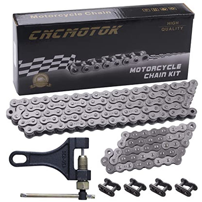 420 Jackshaft Chain 42Link+Standard Roller Chain 90 Link+ Chain Breaker, fit for Coleman BT200X CT200U Trail 200 CT200U-EX Baja TrailMaster Warrior Heat 196cc Powersports Mini Bike Part - size: 42 and 90 Link Chain Breaker