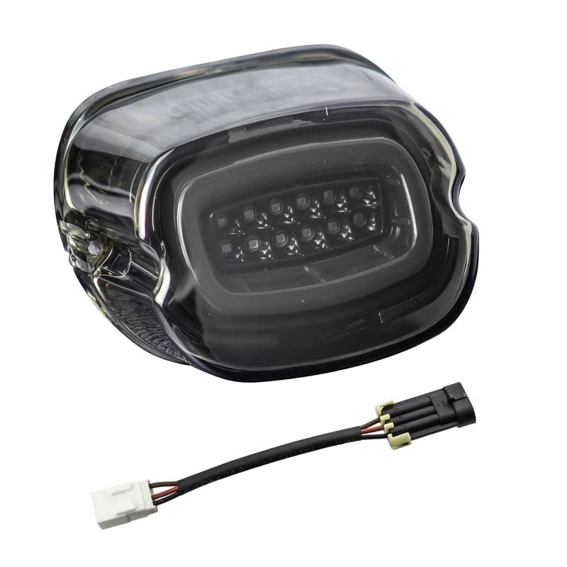 Eagle Lights HALOS Layback LED Tail Light with Intergrated Turn Signals Compatible With Harley Davidson Motorcycles Fits Low Rider ST/Diablo Models - color: Smoked Halo