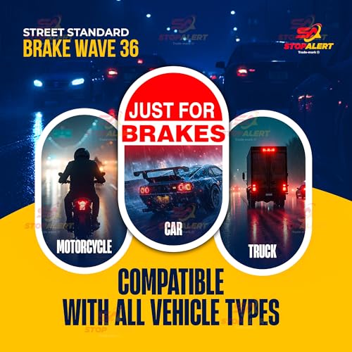 Brake Wave 36 - HEAVY DUTY 36 Light Selectable Flashes 10 AMPS Electronic Brake Flasher Tail & Stop Light Strobe - LED and Incandescent Lights for Cars, Trucks, Motorcycles 12-24V - color: Brake Wave 36