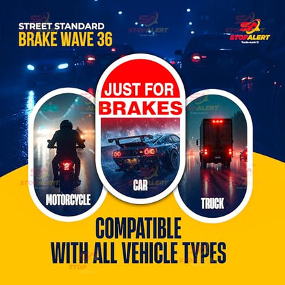 Brake Wave 36 - HEAVY DUTY 36 Light Selectable Flashes 10 AMPS Electronic Brake Flasher Tail & Stop Light Strobe - LED and Incandescent Lights for Cars, Trucks, Motorcycles 12-24V - color: Brake Wave 36