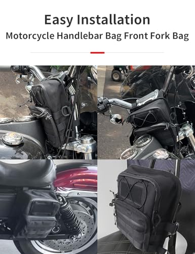 Motorcycle Bags, Bike Handlebar Bag E-Bike Tool Bags Saddlebags for Bicycle Waterproof Tool Storage Bag for Harley Sportster, Electric Bicycles, Road Mountain Bike, Riding Travel
