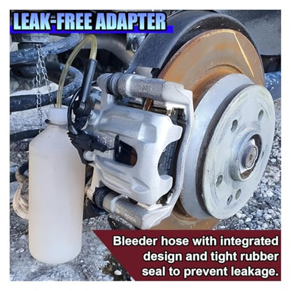 ZIMISI 1L Brake Bleeder Bottle, One Person Fluid Extractor & Master Cylinder Bleeder Kit with 24" Hose and Rubber Connector, Universal Auto Brake Fluid Bleeding Tool for Car/ATV/Motorcycle
