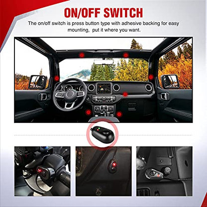 Nilight 10016W DT Wiring Harness Kit for LED Light Bars - 12V On/Off Switch, Power Relay, Blade Fuse - 2 Leads - size: 16AWG Wiring Harness-2 Leads
