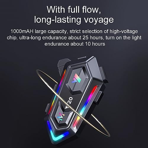FEYA Motorcycle Helmet Speakers High Battery Life Helmet Headphone IPX6 Automatic Answer/Call Music Control/Intelligent Noise/Wake up Siri, 2 Different Types of Mic - Compatible with All Helmets - Y20 - style: Y20