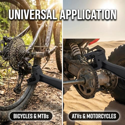 Motorcycle and Bicycle Chain Cleaning Brush, Dual Sided Drivetrain Scrubber Tool for Bike Gears and Sprockets, Black, 1 Pack - color: Black