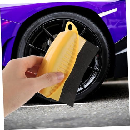 Cabilock Curved Sponge Brush for Tire Detailing Car Wax Applicator Pad Lid for Car Motorcycle Detailing Automotive Cleaning Tool