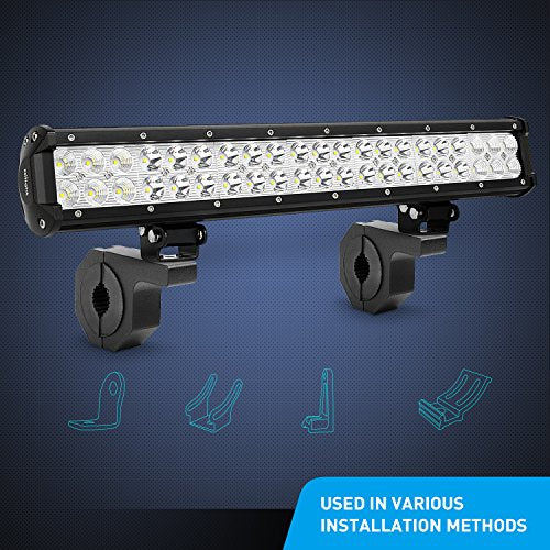 Nilight 90020B 2 Pack Mounting Bracket Kit LED Off Road Light Horizontal Bar Tube Clamp Roof Roll Cage Holder, 2 Years Warranty,Black - size: For 1"/1.5"/1.75"/2"Bar