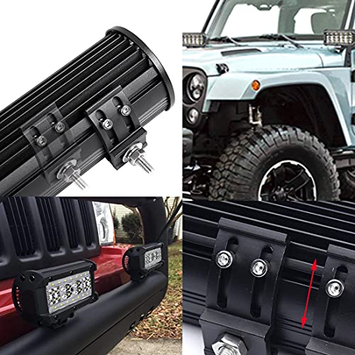 Slide Mounting Bracket LED Bar Base Mounting Brackets Universal Adjustable Side Bracket Kit for Most Work Lights Pod Lights from 4 inch up to 52 inch (Pack of 2) - size: Light Bar Adjust Bracket-Double