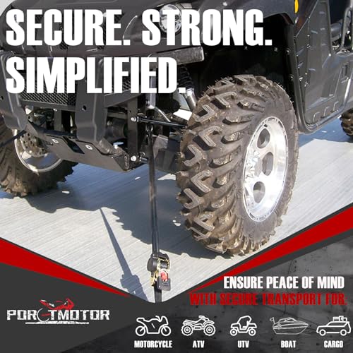 4 Pack Retractable Ratchet Straps (2" × 10'), 3000LBS Break Strength Self Retracting Ratchet Straps Heavy Duty Retractable Tie Down Straps for Motorcycle, Trailers, Boats, ATVs, UTVs - style: 2in x 10ft (Pack of 4)