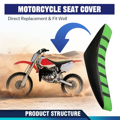 PIT66 Dirt Bike Soft Seat Cover, Compatible with Honda CR125R CR250R CR500R CR80R CRF100F CRF125F CRF150F, Green - color: Green