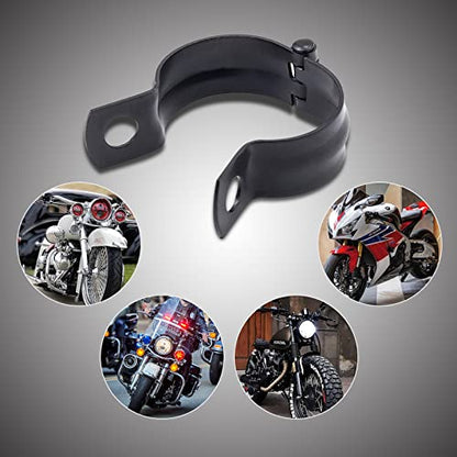 2 PCS Motorcycle Turn Signal Light Tube Bracket Mount - Metal Tube Clamp for 10mm Hole Non-Slip Rubber, Rain Resistant, Perfect for Light Bar Mount (45mm-Black) - style: 42-51mm black