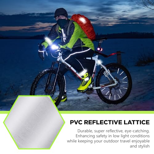 Halloscume Reflective Arm Bands 15.75 in Reflective Snap Bands Slap Bracelets High Visibility Safety Ankle Strips Gift for Night Walking Cycling Running Jogging Hiking - color: Silver