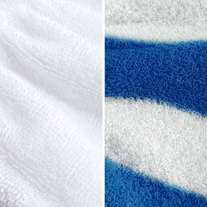 VOOVA & MOVAS 6-Pack Shower Wash Cloth, 100% Cotton Soft Absorbent Bath Mitts with Hanging Loop, 8.3x6.3 Inch European Style Bathing Gloves for Body & Spa, Blue White Striped - color: Blue-white Striped