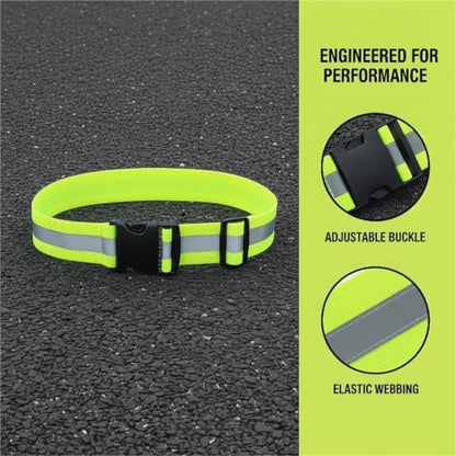 Reflective Bands 8pcs Adjustable Elastic Reflective Belts for Running High Visible Night Safety Gear for Cycling Running - color: Orange