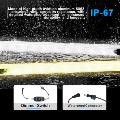 12V LED Interior Light Aluminum Rigid String Lights with Dimmer Switch Waterproof Light Strip (5pcs-White) - size: 5pcs-White