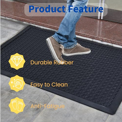 36"×24" Heavy Duty Commercial Rubber Mat,Non-Slip, Grease Resistant Bubble Anti Fatigue Mat Use for Commercial Kitchen, Ramp, Pool, Restaurant, Garage(4 PCS) - size: 36"×24"-4PCS(Scraper Mat)