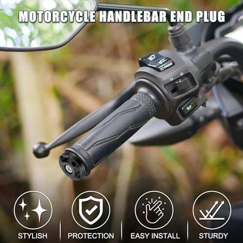Motorcycle Handlebar End Plug Aluminum Alloy 18mm-20mm 0.71"-0.79" 32mm OD Fashionable | Front Handle Bar Grips Cap Gear Balanced Plug Black 1 Pair