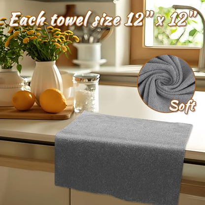 CARTMAN 60 Pack Microfiber Cleaning Cloth, Reusable Tear Away Towels Roll, 12"x12", Multi-Purpose Microfiber Towels Cleaning, Lint Free, Absorbent Cleaning Rags for Kitchen, Car, Glass (Grey) - color: 60pk Grey