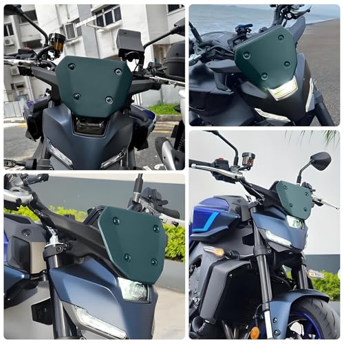 Compatible with Yamaha MT09 MT-09 MT09 SP 2024-2025 Motorcycle Wind Deflector Front Windscreen Fly Screen(Titanium) - color: Titanium