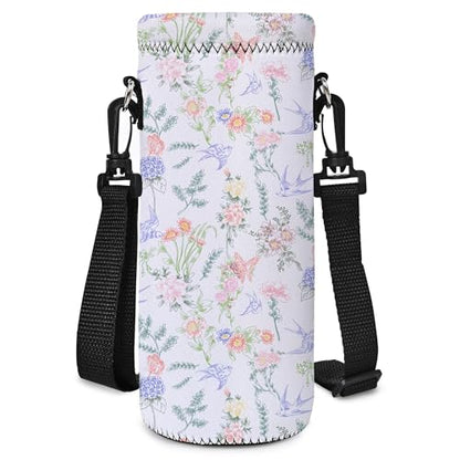 RICHEN Neoprene Water Bottle Carrier Bag with Adjustable Shoulder Strap,Insulated Water Bottle Cover for Stainless Steel/Glass/Plastic Bottles - color: BC55, size: 750ml