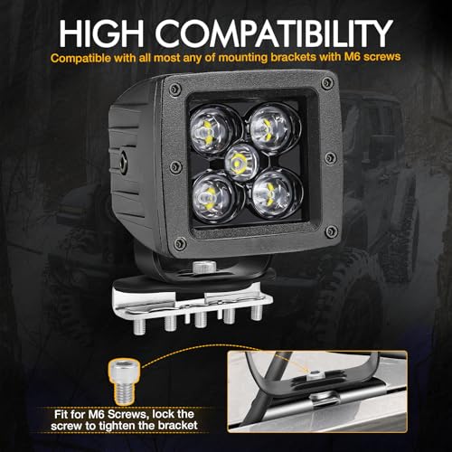 Hood Mount LED Light Pod Brackets, 2PCS Universal Light Bar Hood Mounting Bracket Clamp for Truck Pickup SUV UTV Car No Drilling 304 Stainless Steel - size: hood mount brackets