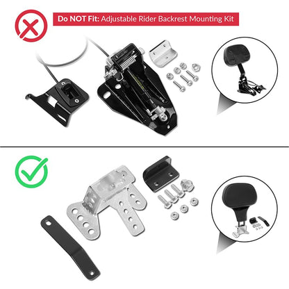 XMT-MOTO Rider and Passenger Seat Razor Backrest Pad For Harley Touring Glide 14-23 Black - style: Seat+Chopped Razor Passenger Backrest For Harley Touring '09-'23