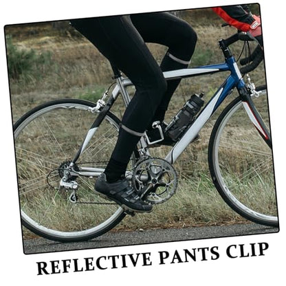 Mipcase 2pcs Cycling Pants Clips Reflective Bands for Cyclists Running Gear Belt Lightweight Comfortable Ankle Wrap Clip