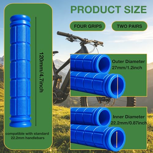 2 Pairs Bike Handlebar Grips for Bikes - color: Blue