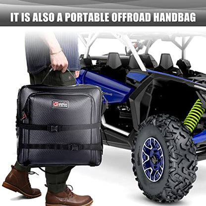 X3 Under Seat Storage Bag for Can-Am Maverick X3 2017-2025 | Large Capacity Tool Pouch Storage Bag Easy to Carry(RED PIPING) - color: RED PIPING