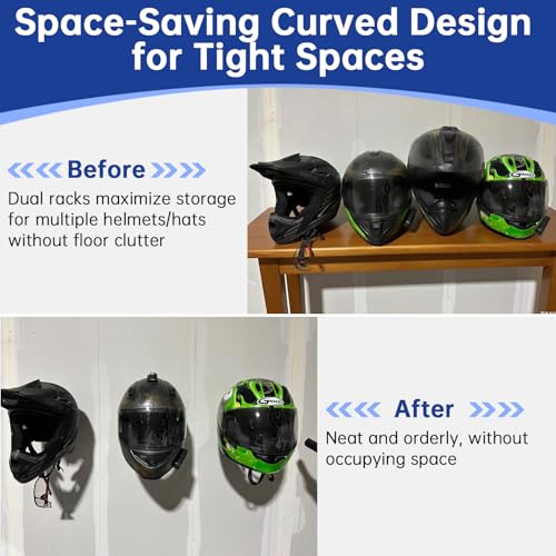 Helmet Wall Mount Display, Football Helmet Holder, 4 Pack | Heavy Duty, Solid Steel, Football Helmet Holder, Garage Organizer, Fits Baseball Gear - size: 4 Pack
