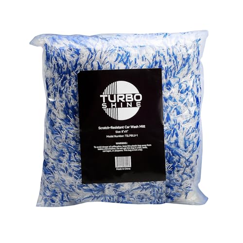 Long Pile Microfiber Wash Mitt, Swirl-Free Finish, for Cars, Trucks, Boats, RVs and Motorcycles, Machine Washable, Auto Detailing (1, Blue) - color: Blue