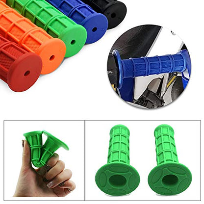 Worldmotop Motorcycle Handlebar Grips Non-Slip Soft Rubber Grips Handlebar with 7/8" 22mm 24mm Replacement for All Off Road ATV Dirt Bike, Bike Handle Grips(red)