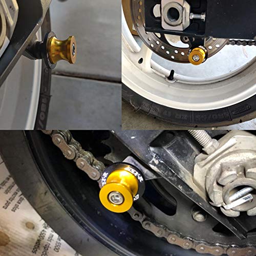 8MM M8 X 1.5 Motorcycle Swing arm Sliders Spools CNC Aluninum Swing Arm Stand Screws 2PCS for Suzuki GSX-R 600 GSX-R 750 GSX-R 1000 (Blue)