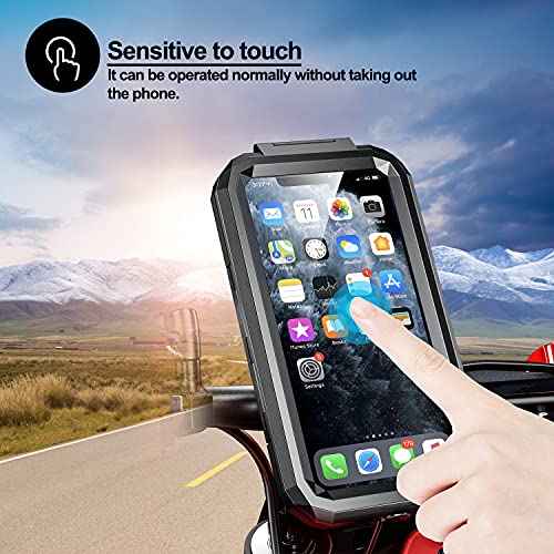 iMESTOU Waterproof IP67 Motorcycle Phone Mount Wireless/USB C Charger Handlebar Cellphone Holder Quick Charge for 5.5"-6.8" Phones, Work by Wiring to 12/24V Motorcycles or Plugging to USB A Sockets - size: For Larger Phone Size