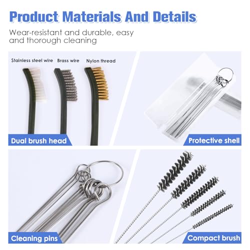 Throttle Body Cleaner Kit, Carburetor Cleaning Kit, Torch Tip & Carb Dirt Remove Cleaner Set - style: 20 Cleaning Wires & 5 Fine Brushes & 3 Double-Ended Brushes