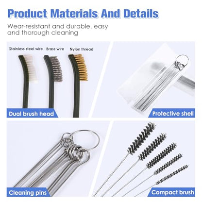 Throttle Body Cleaner Kit, Carburetor Cleaning Kit, Torch Tip & Carb Dirt Remove Cleaner Set - style: 20 Cleaning Wires & 5 Fine Brushes & 3 Double-Ended Brushes
