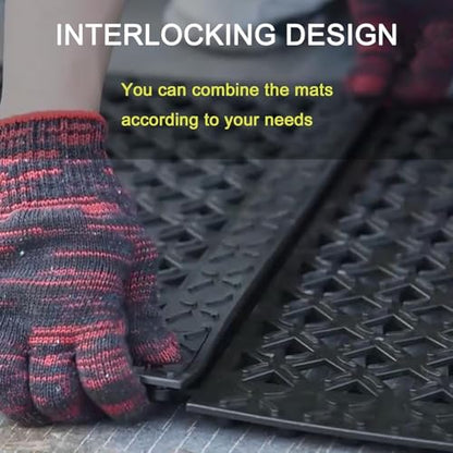 Durable Comfort Floor Mat - Anti-Slip Design for High Traffic Areas, Kitchen, Bar, Pool Decks - All-Weather Indoor/Outdoor Waterproof Mat (Easy Clean Surface) - size: 21"x21"- 8PCS(Anti-Silp Mat)