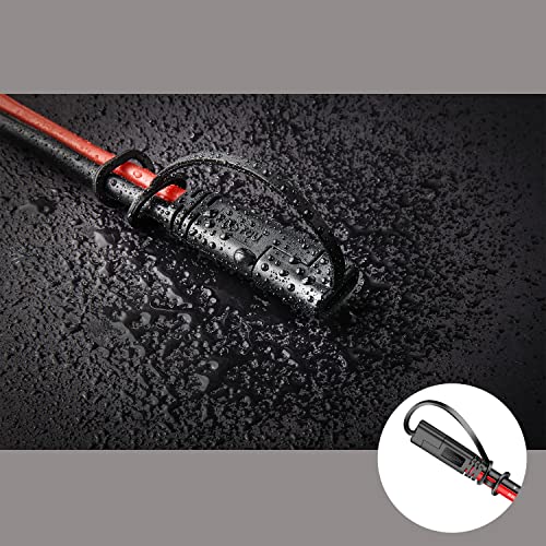 iMESTOU 10AWG SAE Cables 2 Pin Quick Disconnect Plug to O Ring Terminal Harness 1 Feet Extension Charge Cables SAE Connectors for 12V/24V Motorcycle, ATV, Lawn Mower, Truck(2)