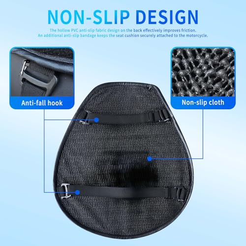 Motorcycle Gel Seat Cushion Moto 3D Honeycomb Waterproof Function Universal Seat Cover Structure Breathable Shock Absorption Reduces Motorcycle Gel Seat Pad for Comfortable Long Rides