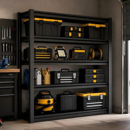 5-Tier Garage Shelving Heavy Duty, 40"W Metal Storage Shelves, 3000 lbs, Adjustable 20 Inch Deep Steel Shelf Rack for Industrial Warehouse Basement, Black, 63" H - size: 5 Tier | 63" H x 40" W x 20" D