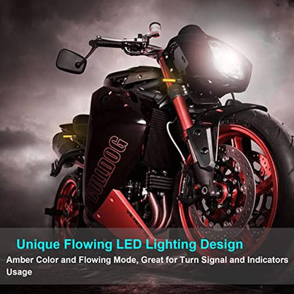 Kinstecks 4PCS Motorcycle Indicators Flowing Turn Signal Lights Motorbike Turning Indicators 12V 12LED for Motorcycle Motorbike LED Amber