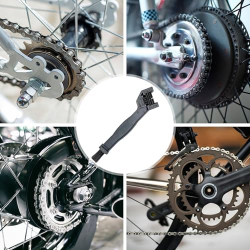 Chain-Scrubber Cleaning Brush - Motorcycle Bicycle Maintenance System, Multifunctional Cleaning Accessory, Care Solution, Practical Chain-Tool | Outdoor Riding Use During Long Trips and Trail
