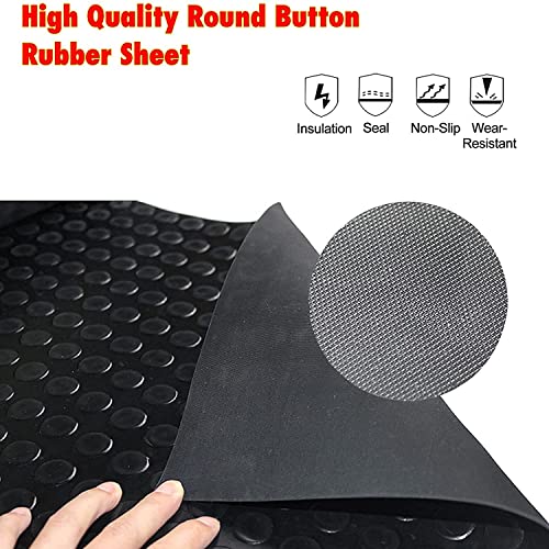 tonchean Rubber Garage Floor Mat 16.4Ft x3.3Ft Garage Flooring Roll Coin Pattern 1/8in Thick Rubber Flooring Rolls Non-Slip Garage Mats for Floor Under Car, Workshop, Black