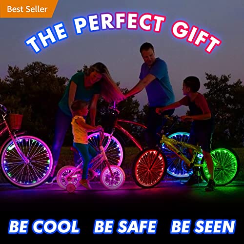 Activ Life LED Bike Wheel Lights with Batteries Included! Get 100% Brighter and Visible from All Angles for Ultimate Safety & Style (1 Tire Pack) - color: Gold