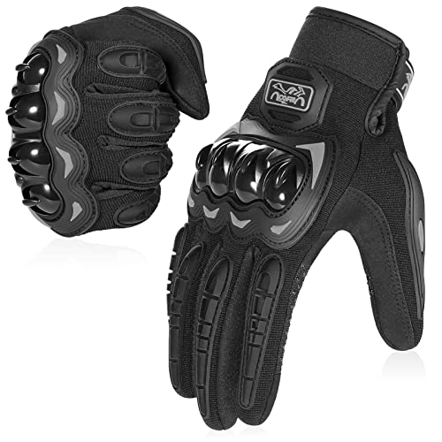 COFIT Motorcycle Gloves for Men and Women, Full Finger Touchscreen Motorbike Gloves for BMX ATV MTB Riding, Road Racing, Cycling, Climbing, Motocross - Black M - color: Black, size: Medium