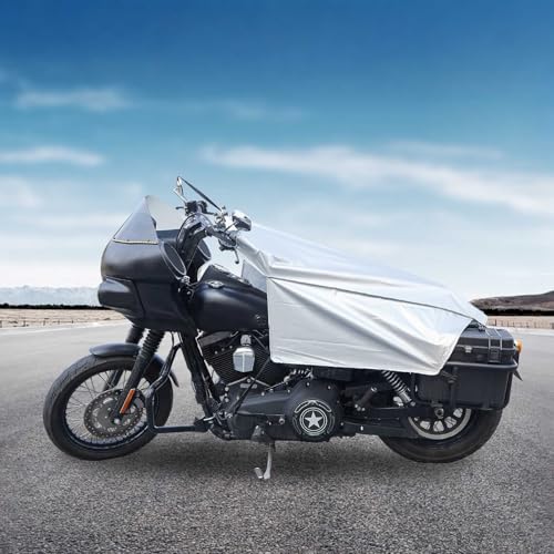 GARGOYLE BELLS Motorcycle Cover Seat Shade Cover Bike Covers Lightweight Half Covers Outdoor Sun Protection All Season Fits Various Motorcycle Models - Silver, M - color: Silver, size: M