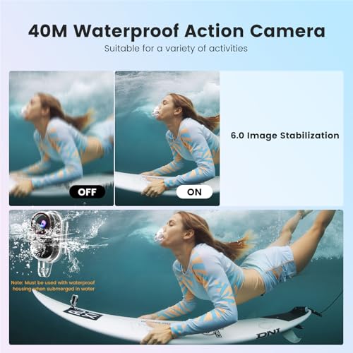 4K Mini Body Camera,Wearable Magnetic Thumb Action Camera,6-Axis Stabilized Portable POV Cam,40M Waterproof Camera,with Motorcycle Helmet/Cycling Mounting Accessories (Supports 256GB TF Card)