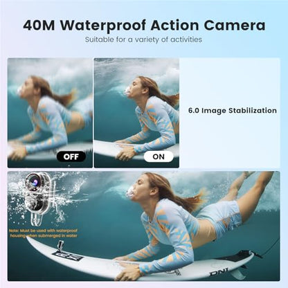 4K Mini Body Camera,Wearable Magnetic Thumb Action Camera,6-Axis Stabilized Portable POV Cam,40M Waterproof Camera,with Motorcycle Helmet/Cycling Mounting Accessories (Supports 256GB TF Card)