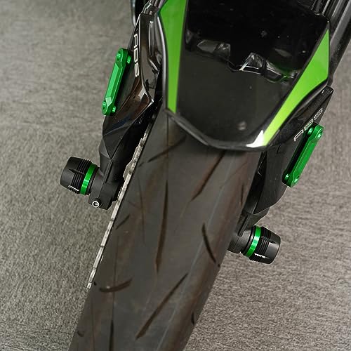 Motorcycle Front Fork Wheel Frame Sliders Fit For Kawasaki Z900 RS Z 900 Z650 RS Ninja 650 ninja1000sx ZX6R Versys 650 2017-2022 2023 2024 - color: Green