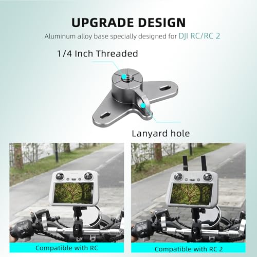 Bike Holder Mount Adapter for DJI RC 2/ RC Controller,360° Dual Ball Head Motorcycle Handlebar Holder Clamp for DJI Mini 4 Pro/Mini 3 Pro/Air 3/Mavic 3 Pro Smart Remote Controller, Black